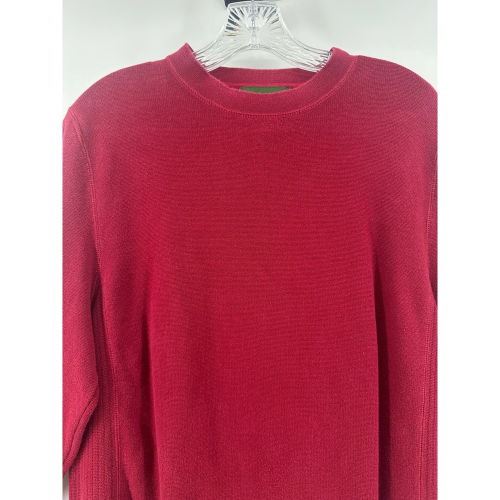 Eddie Bauer Mens Burgundy Red 100% Cotton Crewneck Sweater Size M Made in Japan - Picture 7 of 12